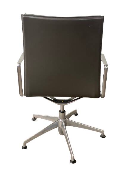 Set of Matteo Grassi designer armchairs – MIZAR Collection – Grey leather