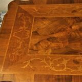 Italian wooden coffee table with marquetry inlaid top