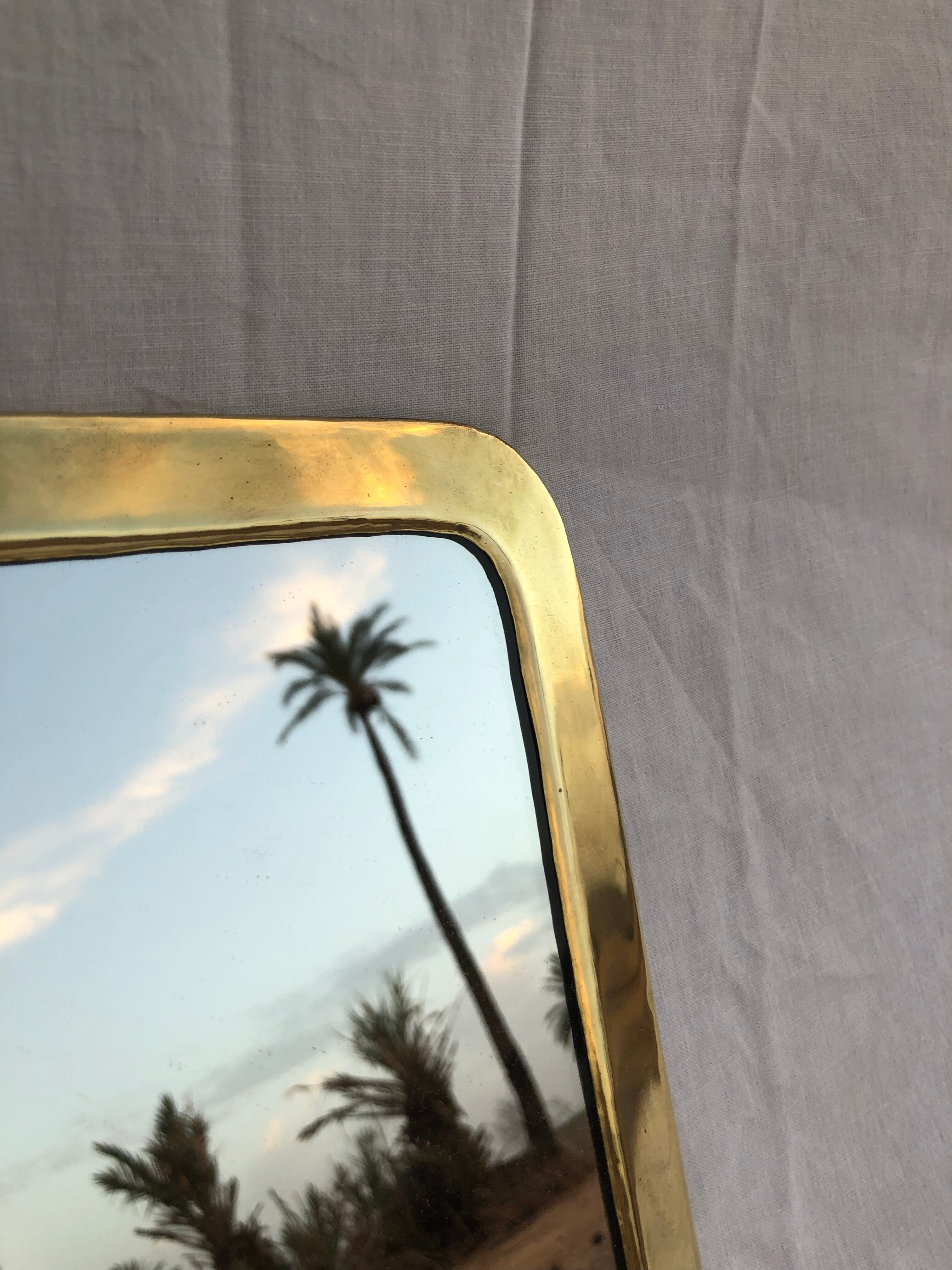 Vintage brass mirror