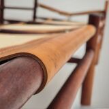 1960s, Scandinavian design by Arne Norell, sofa, model "Kontiki", original condition, leather, beech.