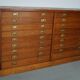 English Pitch Pine Apothecary Cabinet / Plan Chest, Early 20th Century