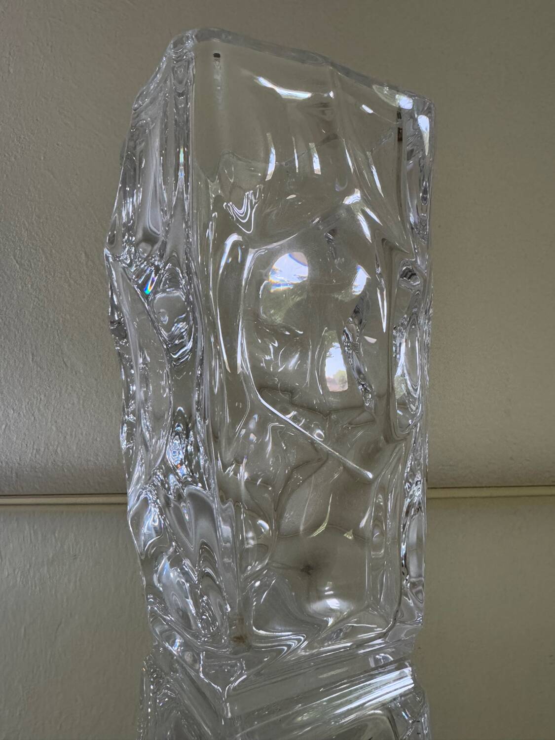 Solid Sèvres crystal vase from the 1950s