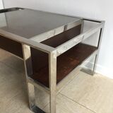 Art deco coffee table in glass and chrome