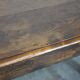 Large antique dark oak coffee table with one drawer