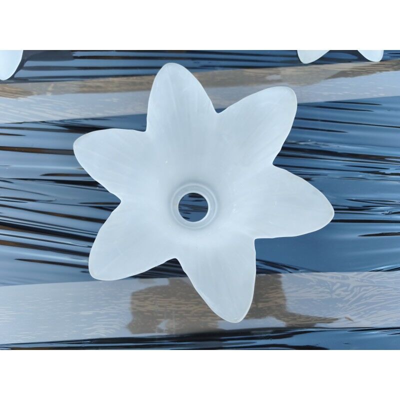 3 antique opaline glass tulips