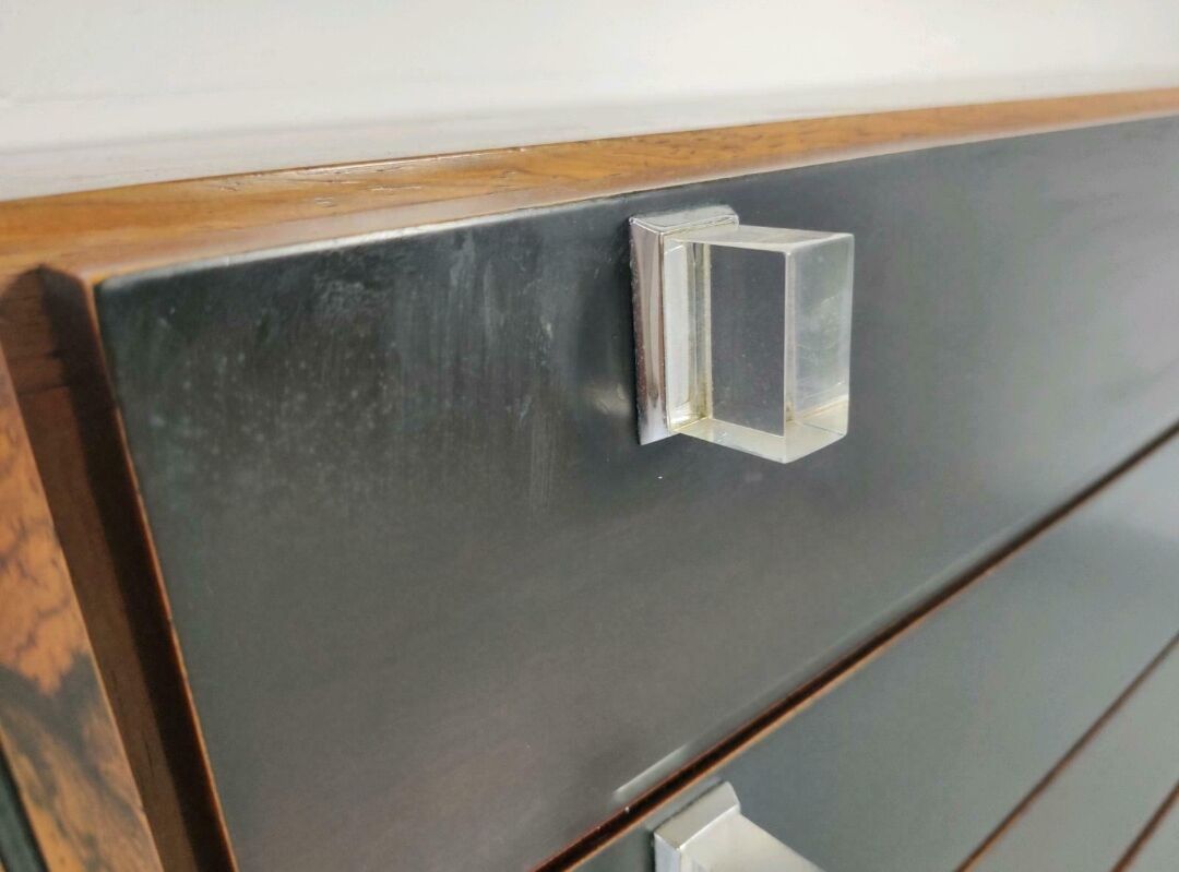 Vintage rosewood sideboard, chrome 1960