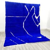 Majorelle blue rug handmade in Morocco _ pure organic wool rug