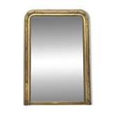 Miroir de cheminée Louis-Philippe perlé 126/90cm feuille d’or, glace