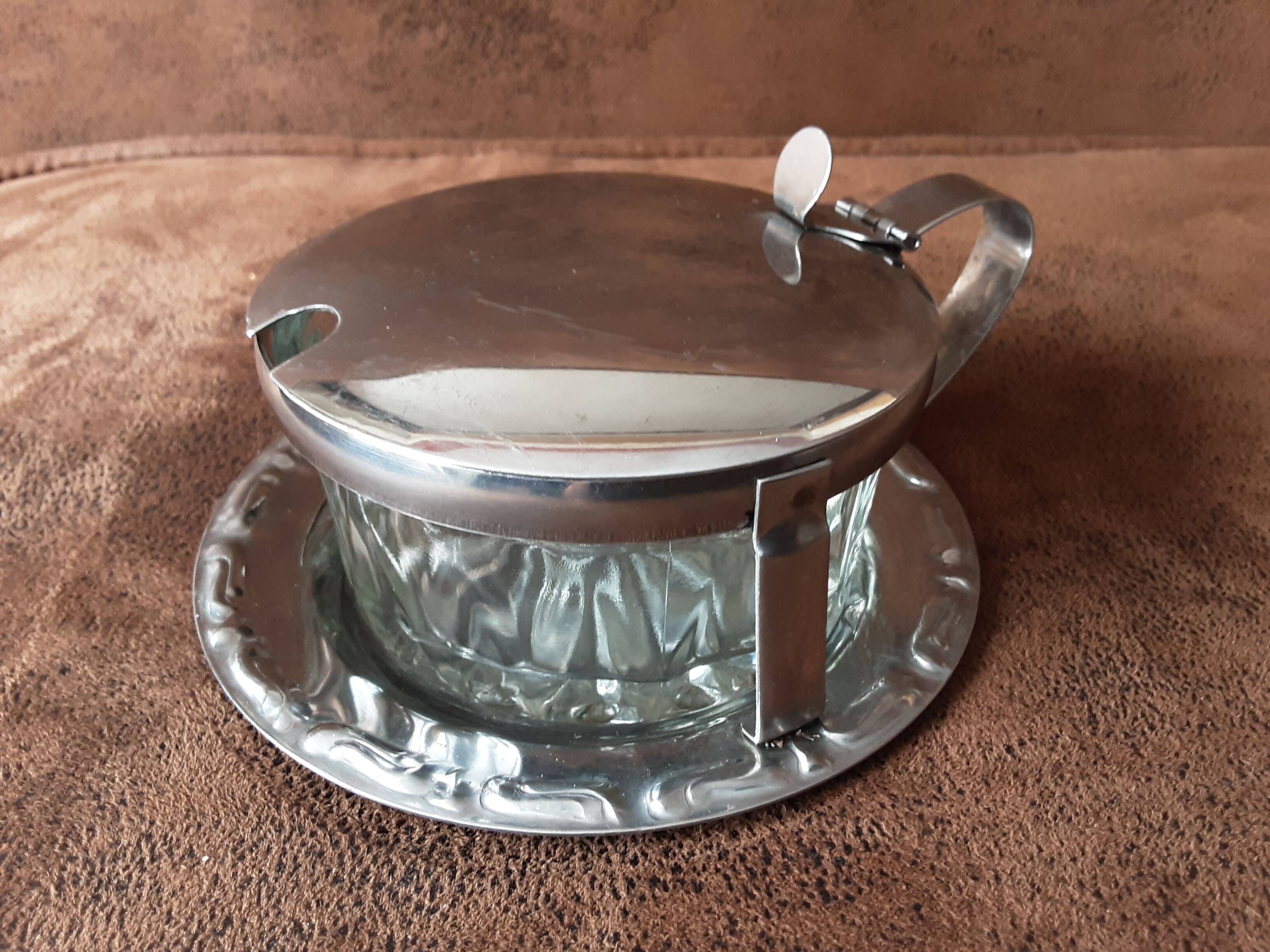 Vintage metal sugar bowl