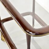 Mahogany brass and glass drinks trolley from italy, circa 1950