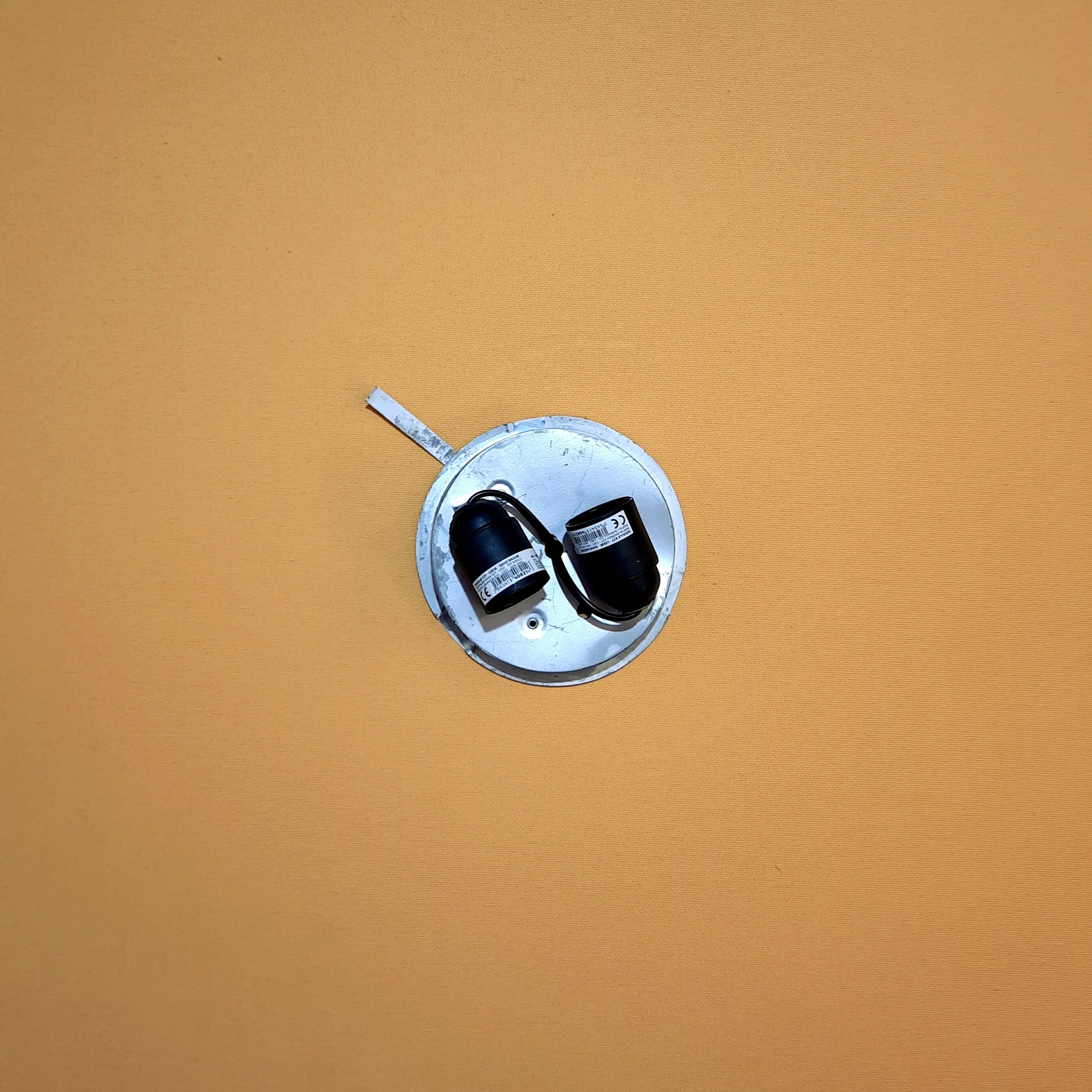 Italian ceiling lamp opaline cylinder Circa 1980