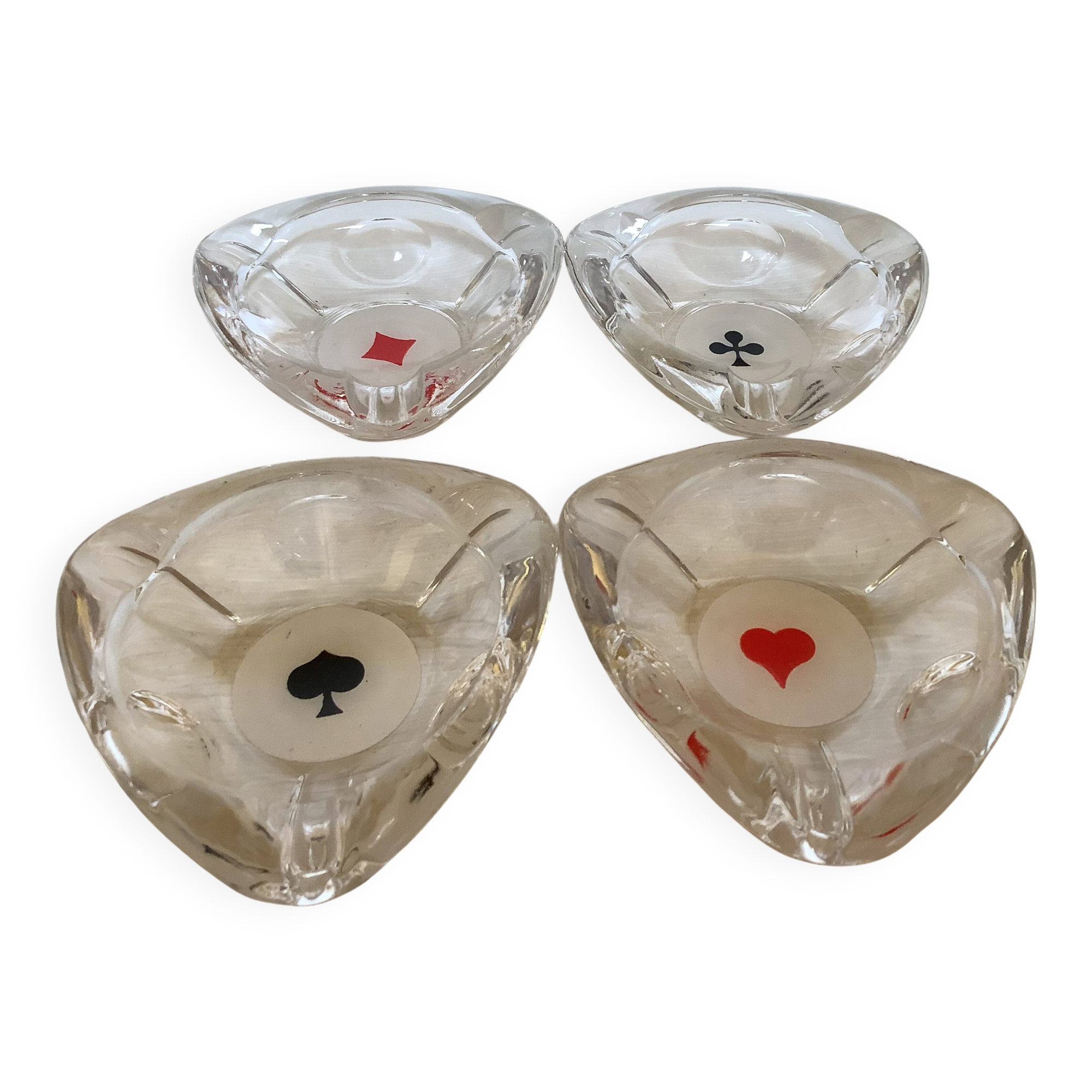 Four ashtrays Reims playing cards spade diamond club heart