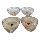 Four ashtrays Reims playing cards spade diamond club heart