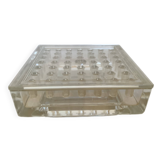 Lucite and Swiss glass flower vase