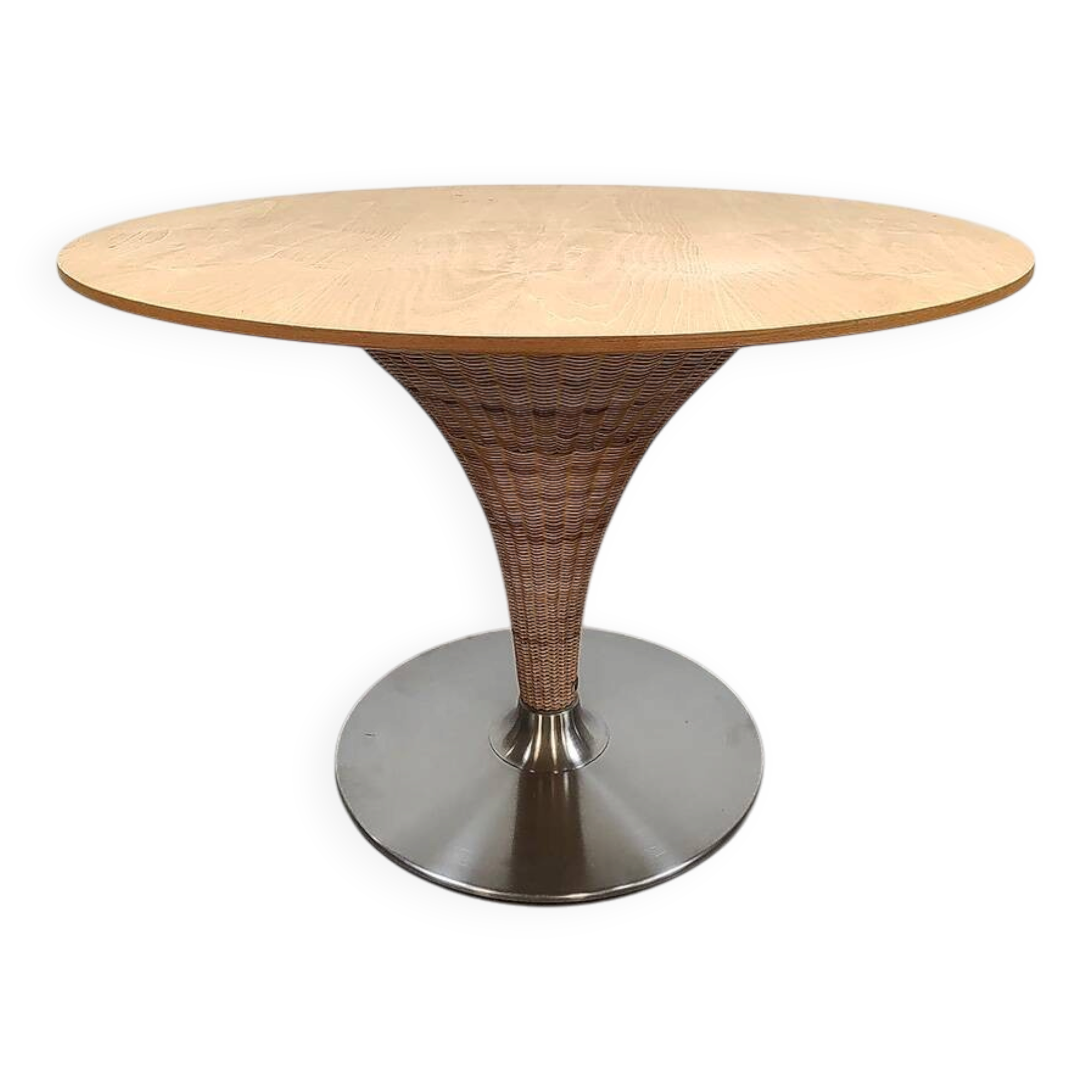 Vintage Italian Tito Agnoli wicker dining table Bonacina Pierantonio