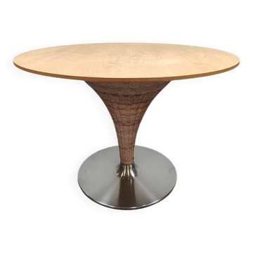Vintage Italian Tito Agnoli wicker dining table Bonacina Pierantonio