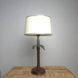 Polychrome metal palm tree lamp