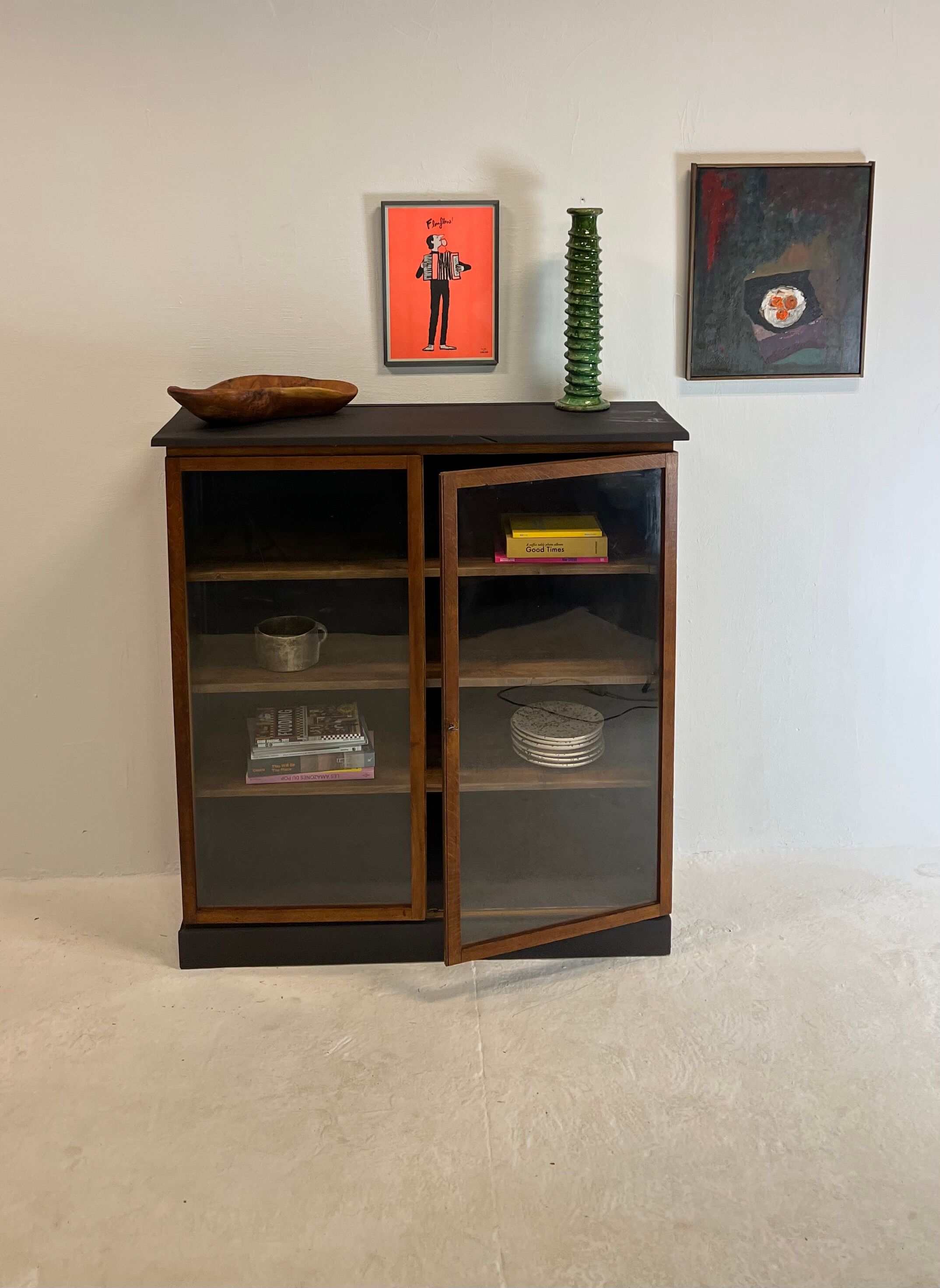Oak showcase from the 50s