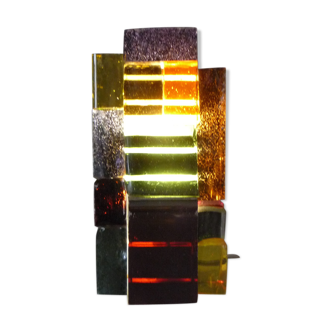 Modernist lamp - constructivist - colored glass block - circa 1950 - 1960