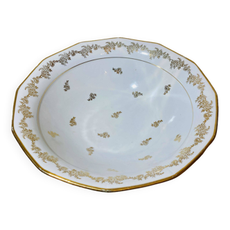 PG France porcelain salad bowl enhanced with gilding