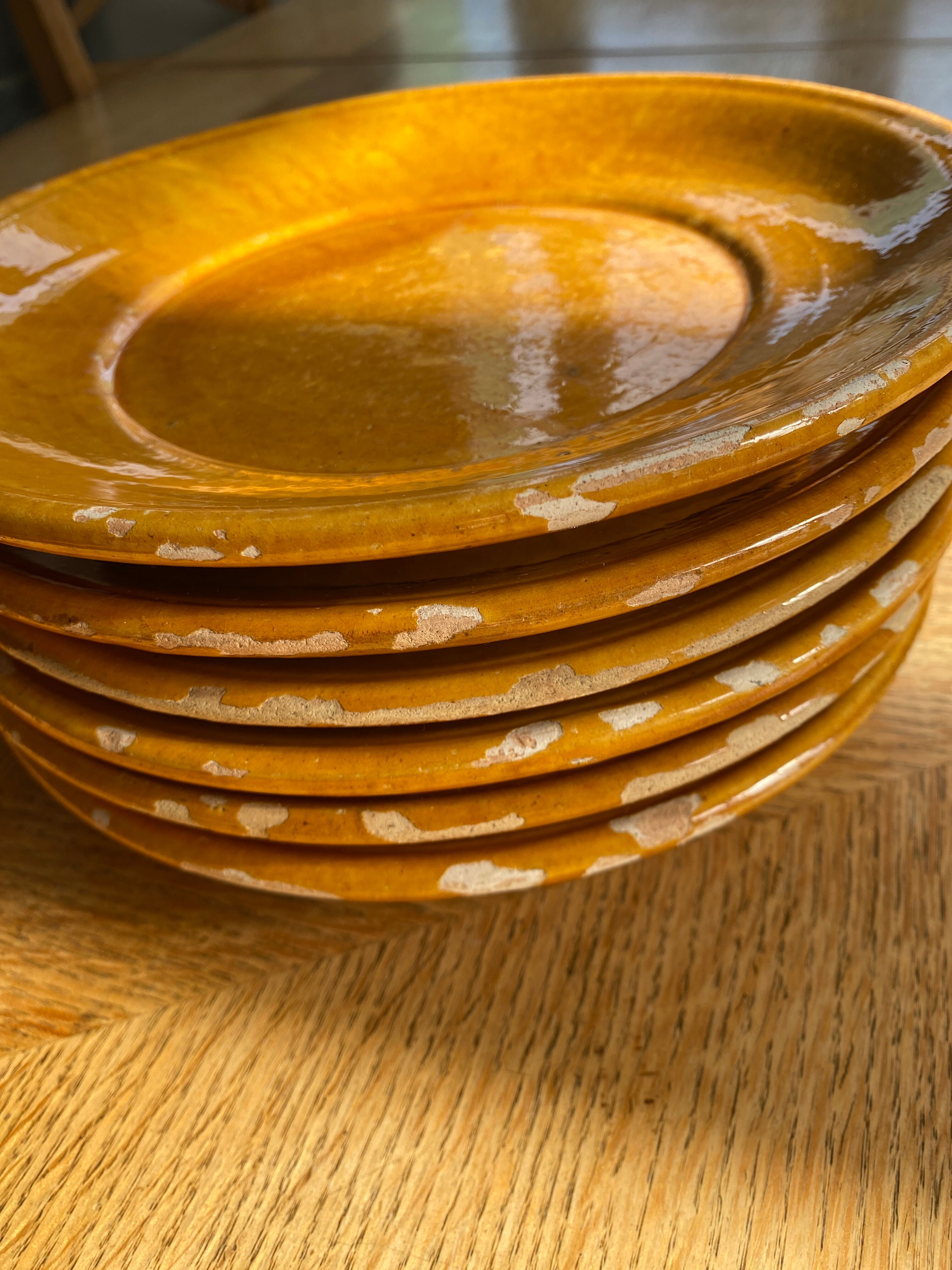 7 assiettes en terre vernissée Biot