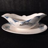 Sauciere XlXth in earthenware, stamped lille keller & guerin- luneville