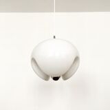 White glass Wave pendant lamp by Koch and Lowy for Peill and Putzler
