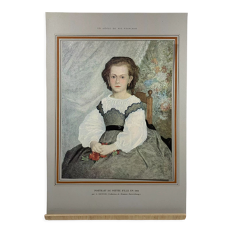 Impressionist Poster portrait of a Little Girl after Auguste Renoir