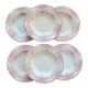 6 vintage Lunéville ironstone soup plates - “Mauresque” red