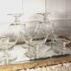 Set of 8 Champagne glasses in engraved crystal - Authentic Art Deco 1940