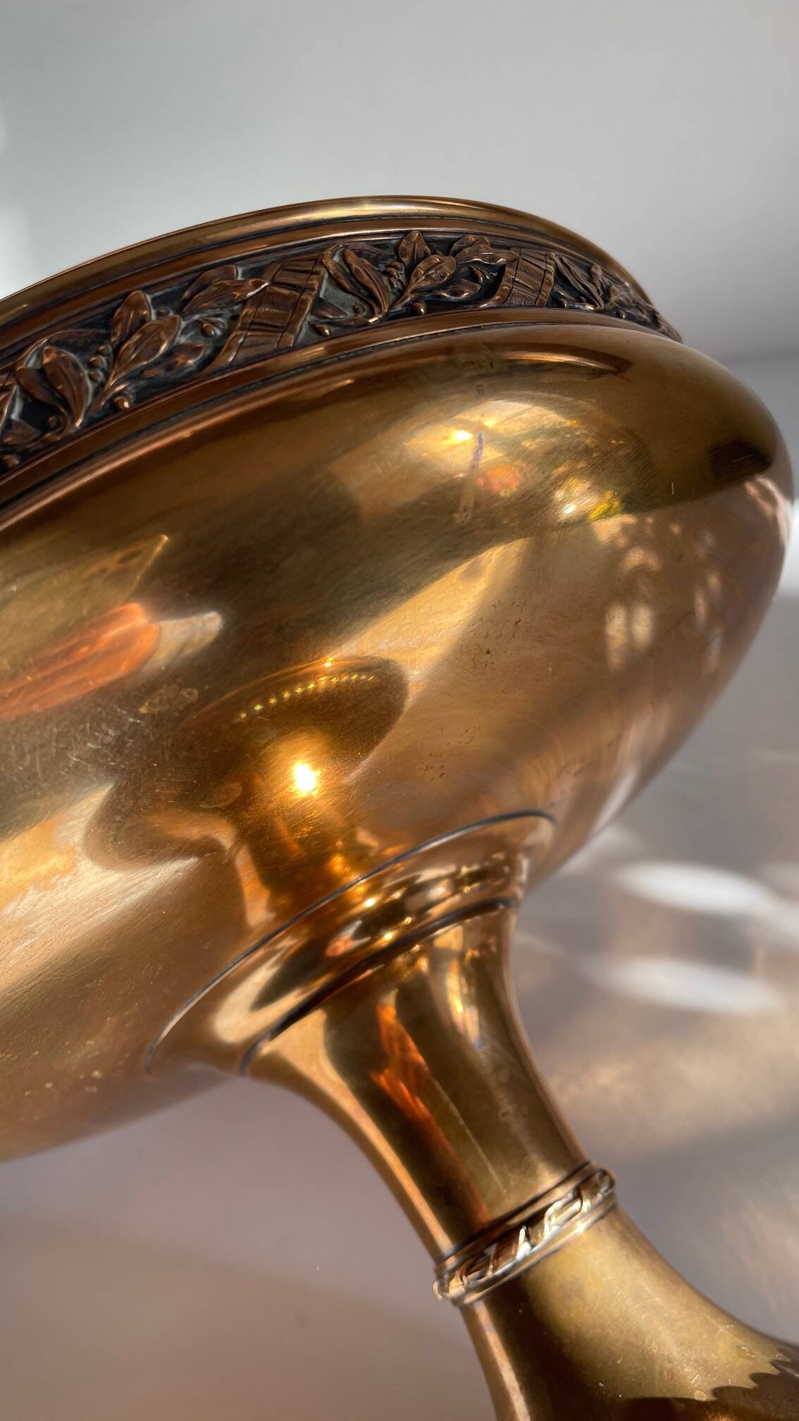 Silver Bronze Metal Fruit Bowl