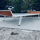 Vintage meridian in teak steel steel hairpin country leg down 60s