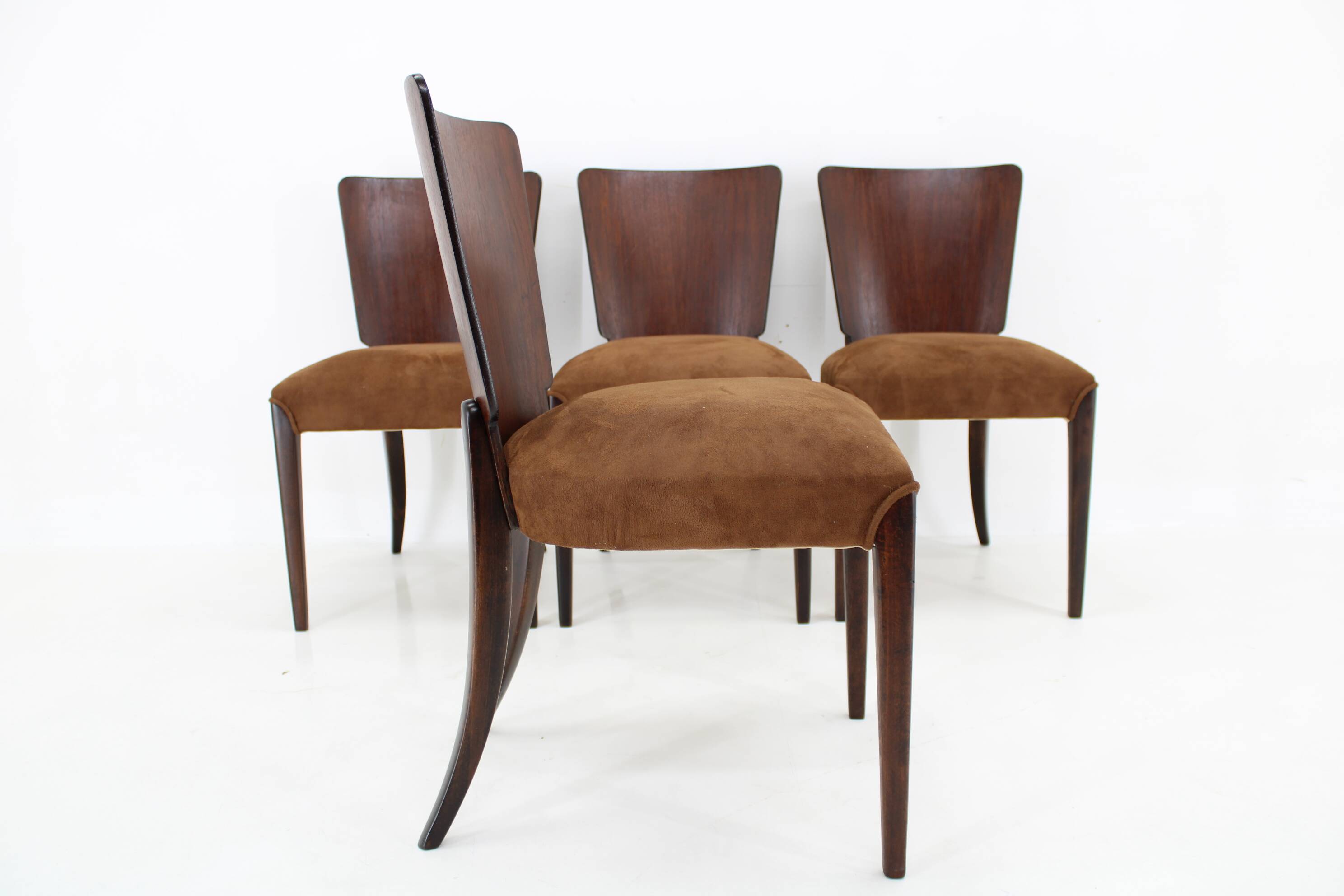 1950s  Jindrich Halabala Restored Dining Chairs H-214 for UP Závody, Set of 4