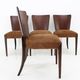 1950s  Jindrich Halabala Restored Dining Chairs H-214 for UP Závody, Set of 4