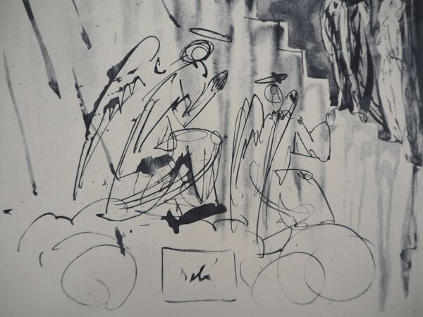 Salvador Dali : Divine Comédie, L’échelle mystique, gravure signée