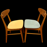 Scandinavian chairs 1960s/70s in solid beech and teak
