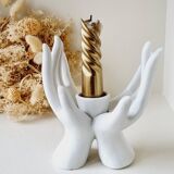 Porcelain handmade candle holder