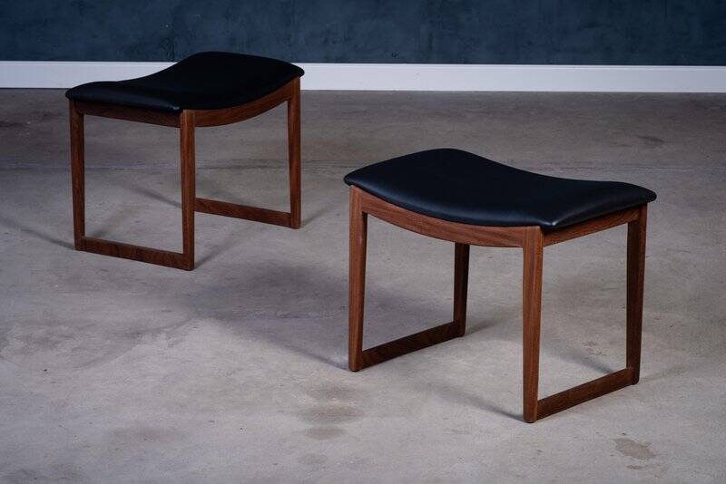 Vintage Teak Stools, Denmark, 1960s, Set of 2