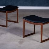 Vintage Teak Stools, Denmark, 1960s, Set of 2