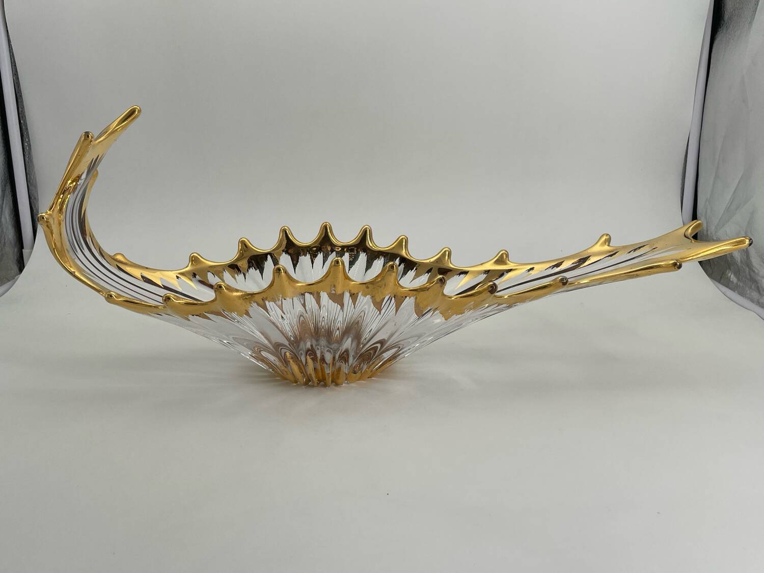 Old Bayel golden crystal vase or fruit bowl