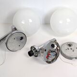Pair of chrome wall lights