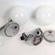 Pair of chrome wall lights