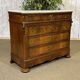 Napoleon III commode in walnut, fir and white marble from the 19th century.