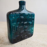 Blue pressed glass vase