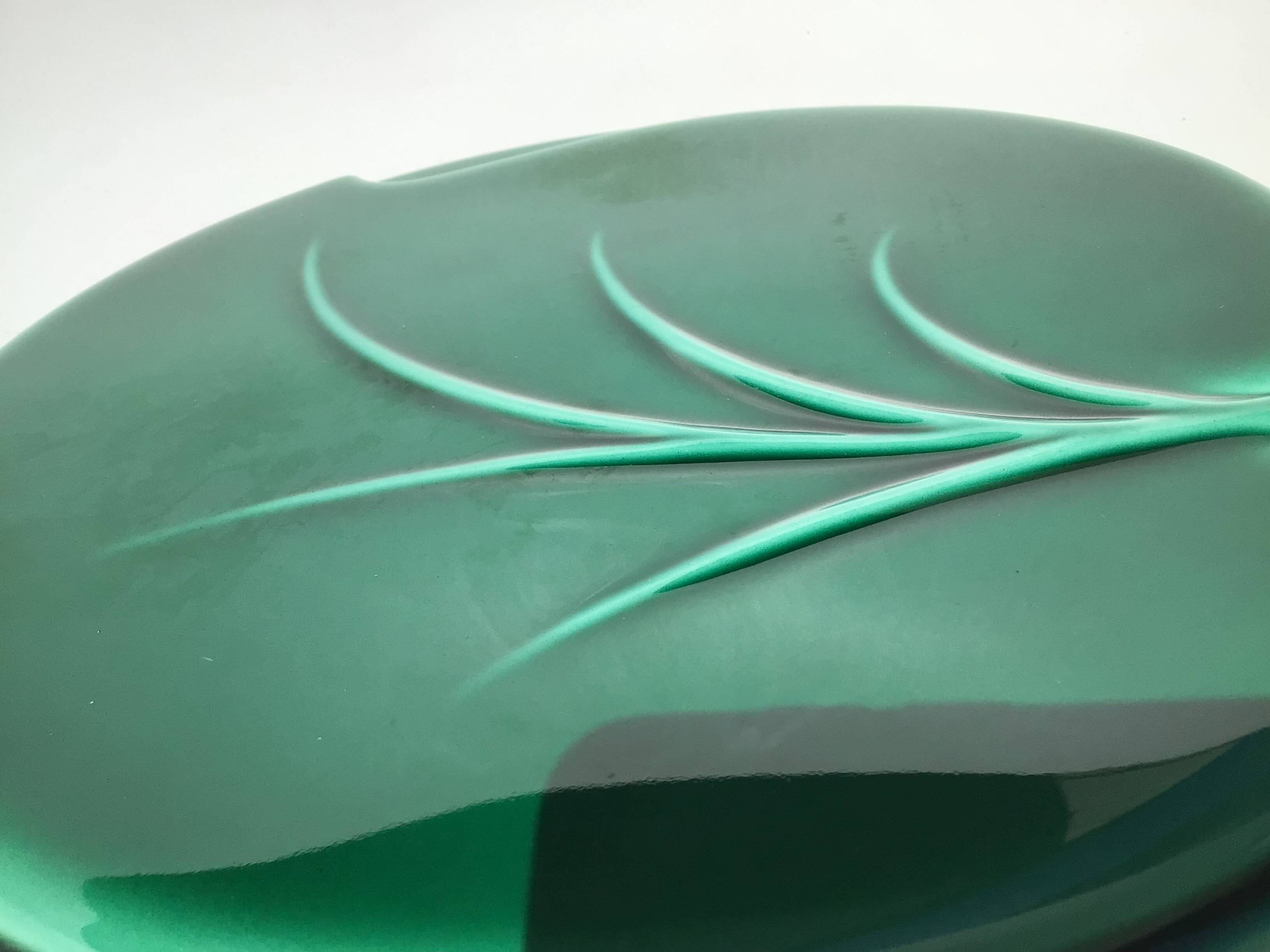 60's ceramic leaf cheese board