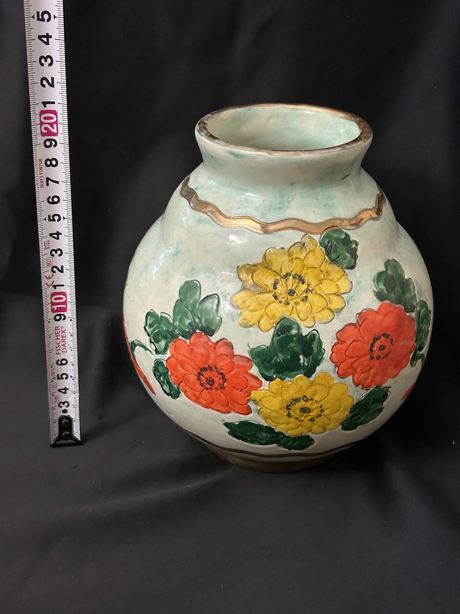 Art Nouveau spherical vase signed Jérôme Massier - Vallauris (Early 20th century)