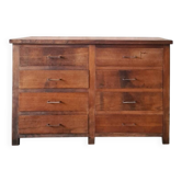 Chest of drawers, sideboard, 8 drawers, antique workshop furniture