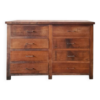 Commode Buffet enfilade 8 tiroirs ancien meuble d'atelier de metier