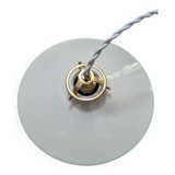 Antique pendant lampshade with opaline disc, diameter 25.5 cm, art deco