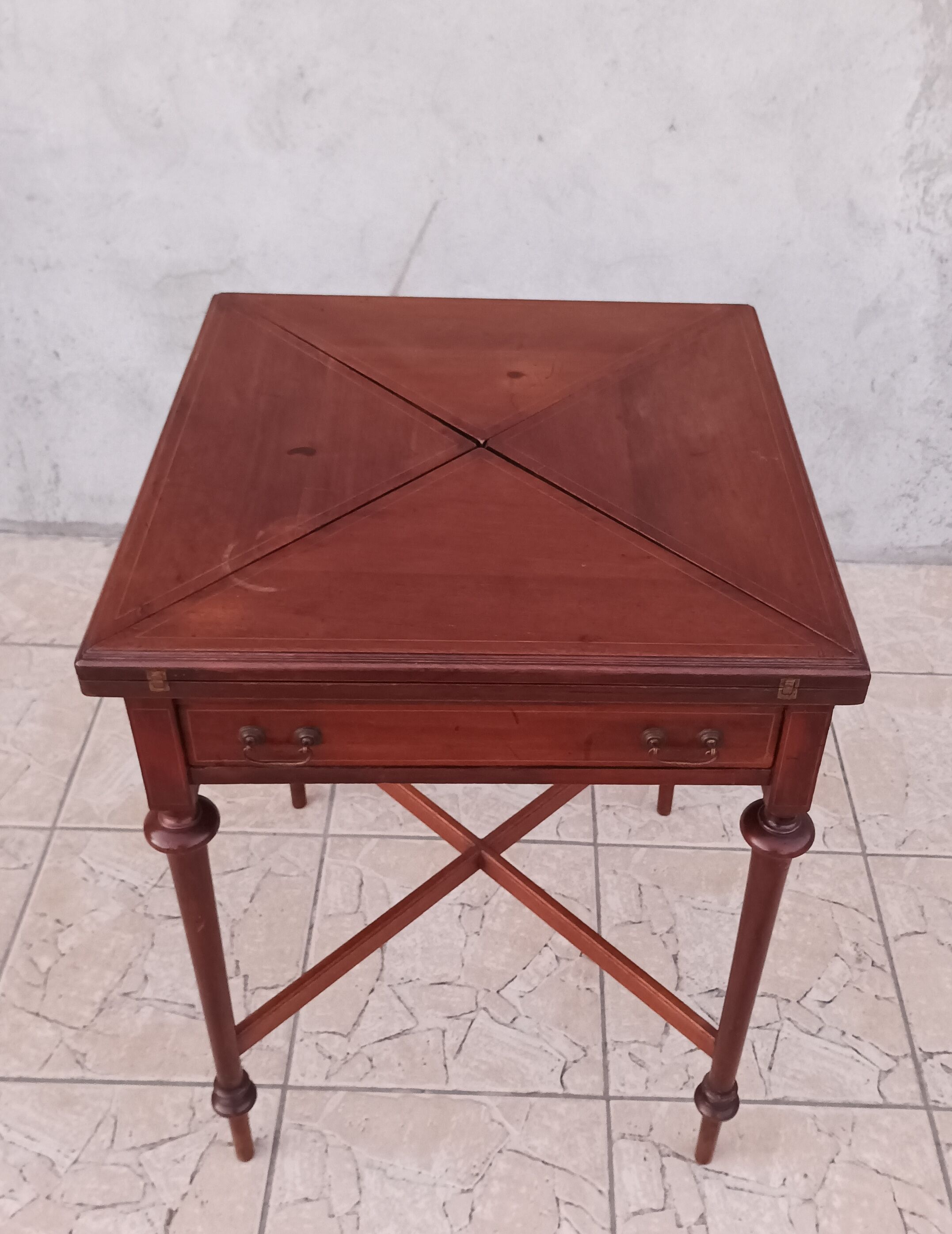 Game table in mahogany late 19th